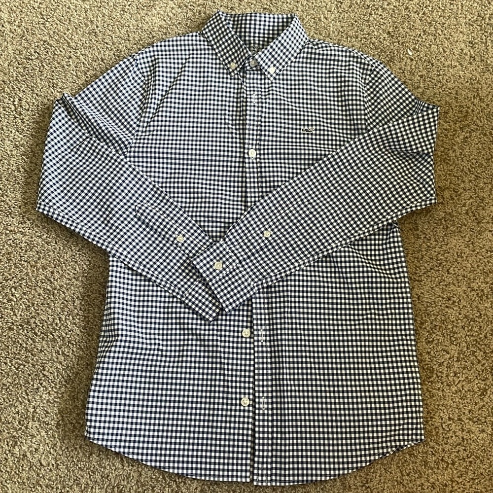 Vineyard Vines, boys large, gingham blue